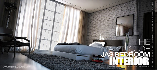 The making of Jas bedroom with Sketchup
