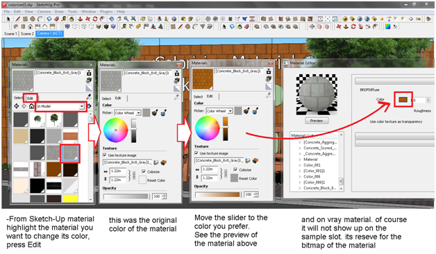 How colourize materials in Sketchup