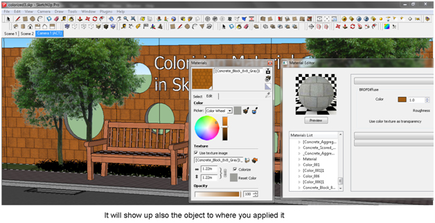 How colourize materials in Sketchup