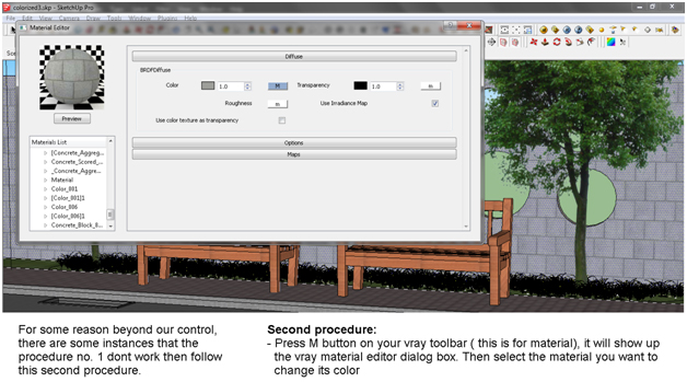 How colourize materials in Sketchup