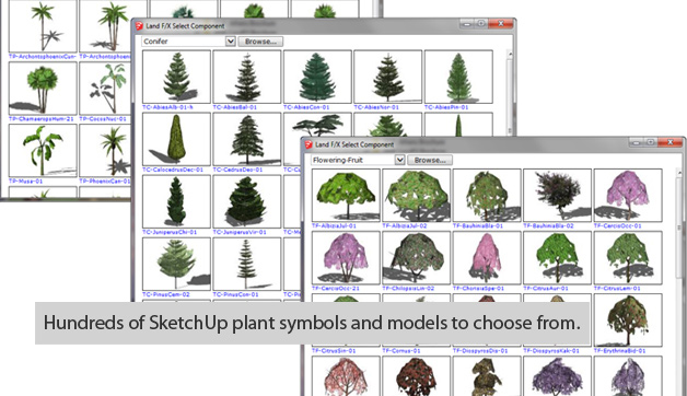 A complete landscape architectural add-on to create planting and site plans