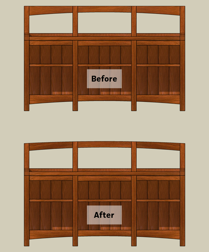 The updated window seat bookcase design