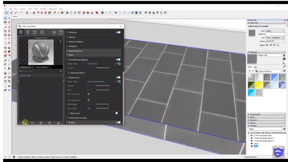 Surface Imperfection Maps in VRay to create Realistic materials in SketchUp