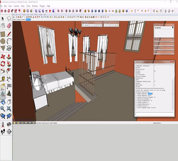 Cleanup3 tool from sketchup extension warehouse