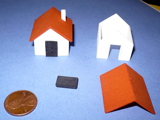 The Shapeways Models : close-up of the assembled house