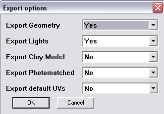 Export option model to Kerkythea