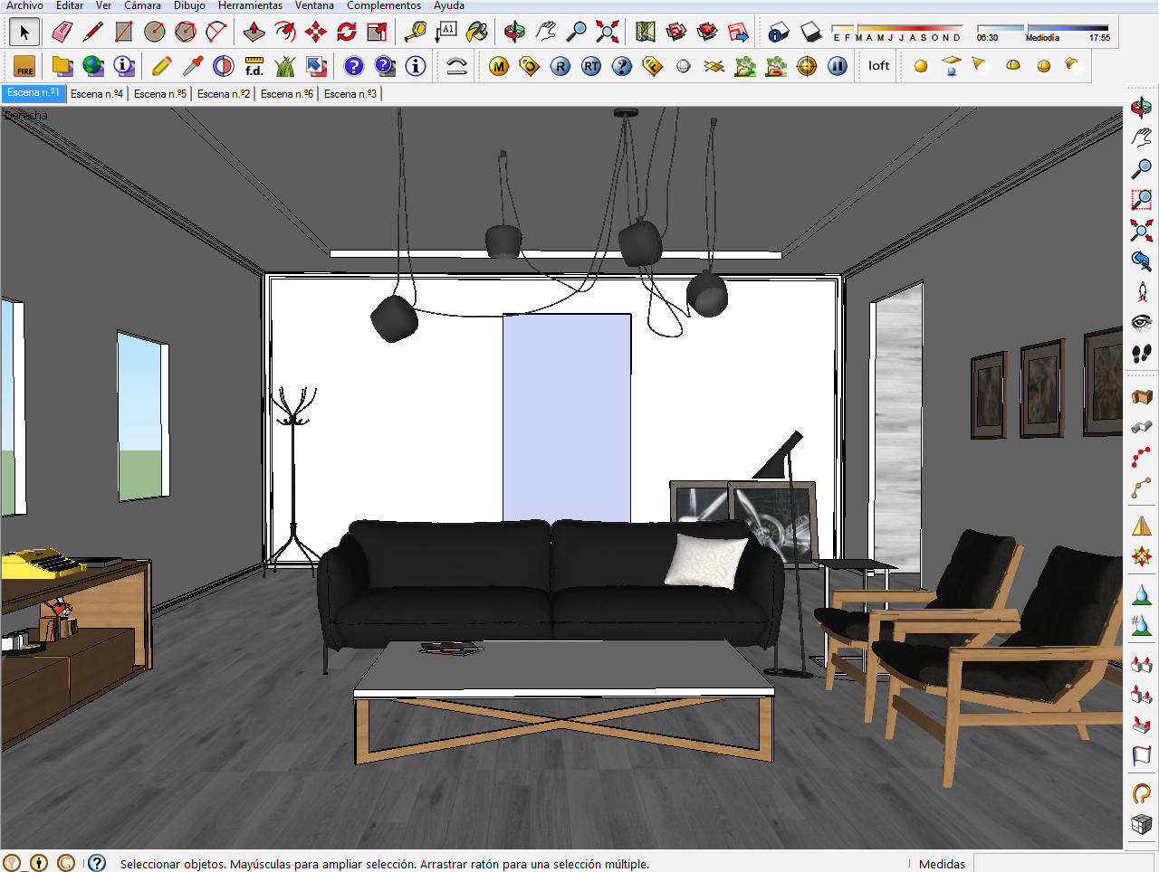 Making of scandinavian interior with Sketchup, Vray and