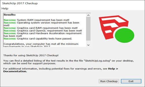 Checkup to Detect Errors for SketchUp2017